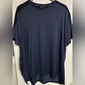 Spyder Active Shirt Men’s Sz XXL Blue Short Sleeve Performance Athletic Top